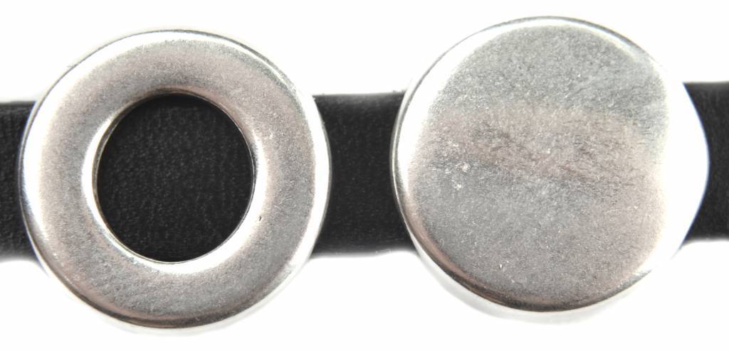 Leerschuiver rond Ø10x2.5mm Zilver DQ-Kraaltjes van Renate