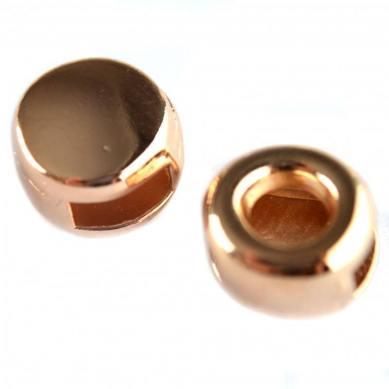 Leerschuiver rond Ø6x2.5mm metaal roségoud DQ 9,5mm-Kraaltjes van Renate