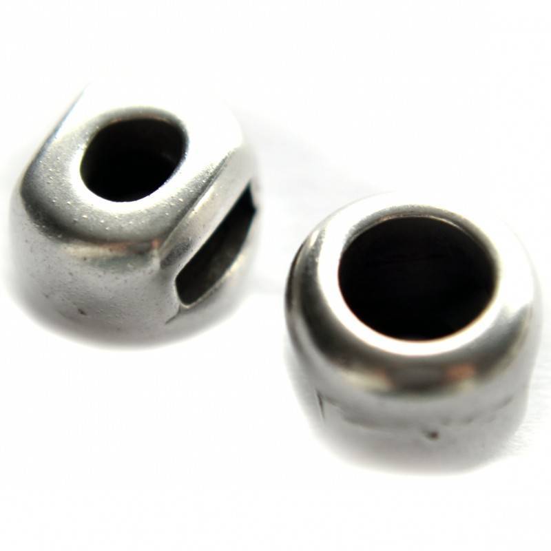 Leerschuiver rond Ø6x2mm metaal zilver DQ 11mm-Kraaltjes van Renate