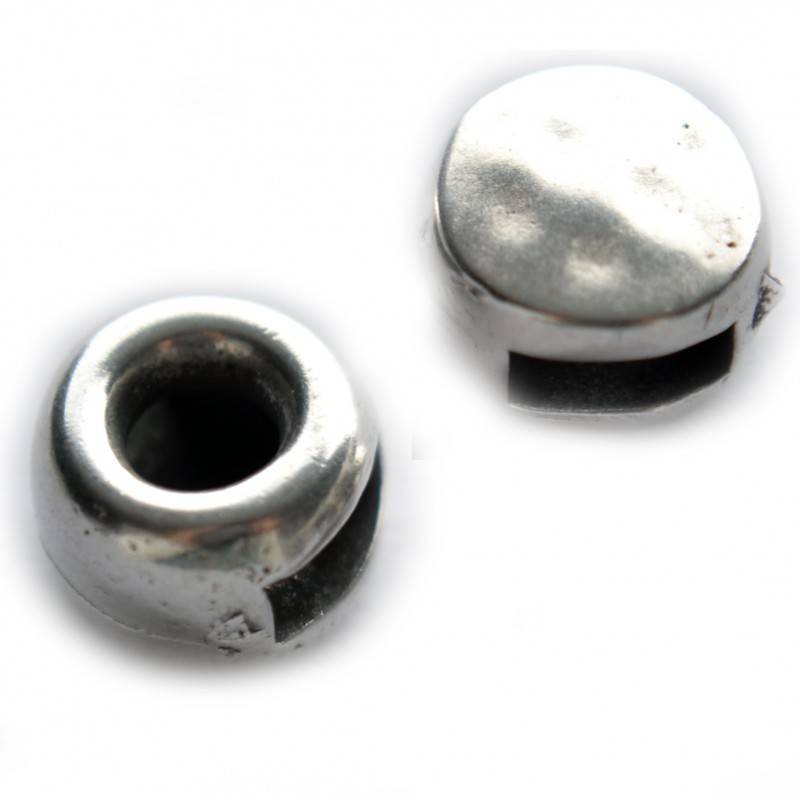 Leerschuiver rond Ø6x2mm metaal zilver DQ 9,5mm-Kraaltjes van Renate