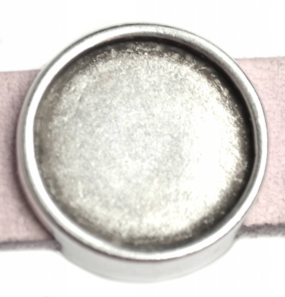Leerschuiver setting 12mm cabochon Zilver DQ 14mm-Kraaltjes van Renate