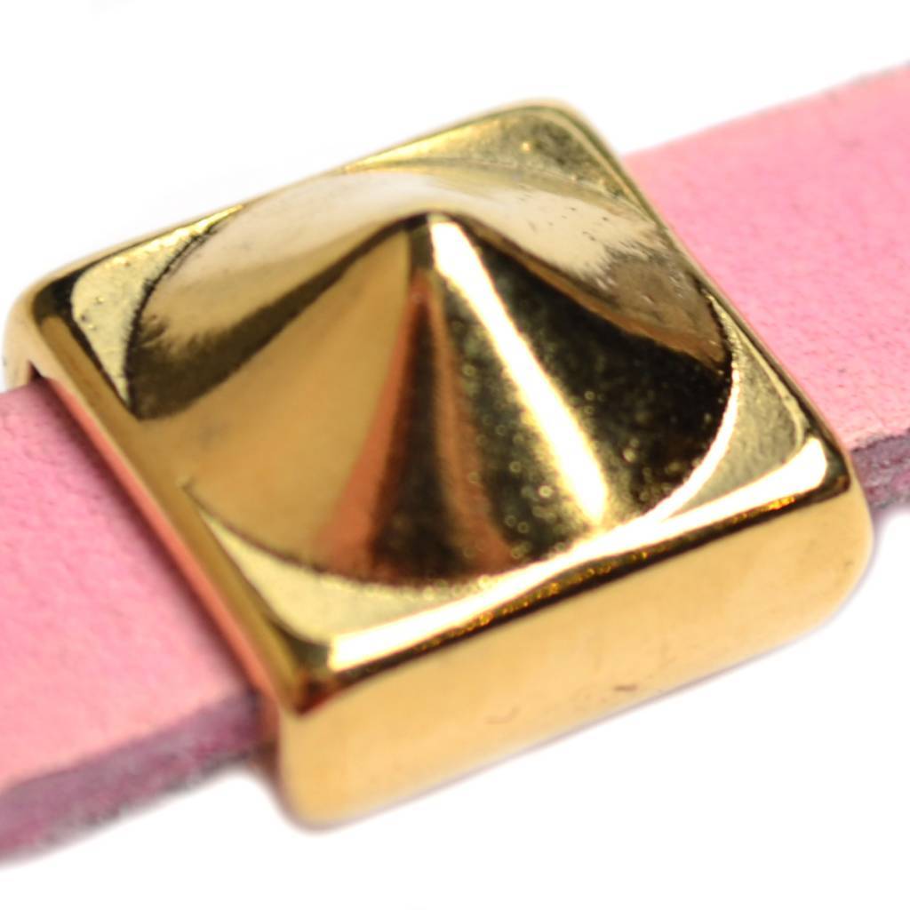 Leerschuiver spike Ø10x2.5 Goud DQ 14mm-Kraaltjes van Renate