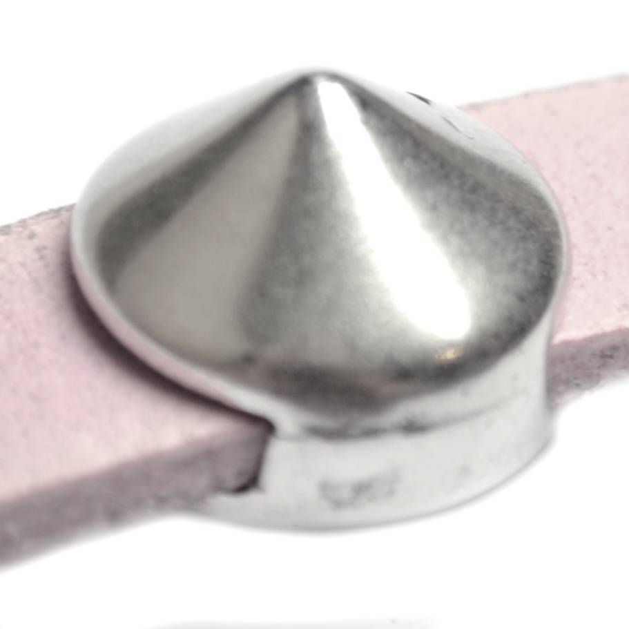 Leerschuiver spike Ø10x2.5 Zilver DQ 13mm-Kraaltjes van Renate