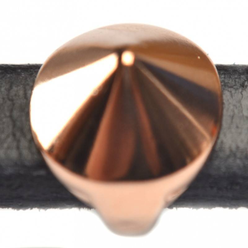 Leerschuiver spike Ø10x6mm metaal rosé goud DQ 14mm-Kraaltjes van Renate