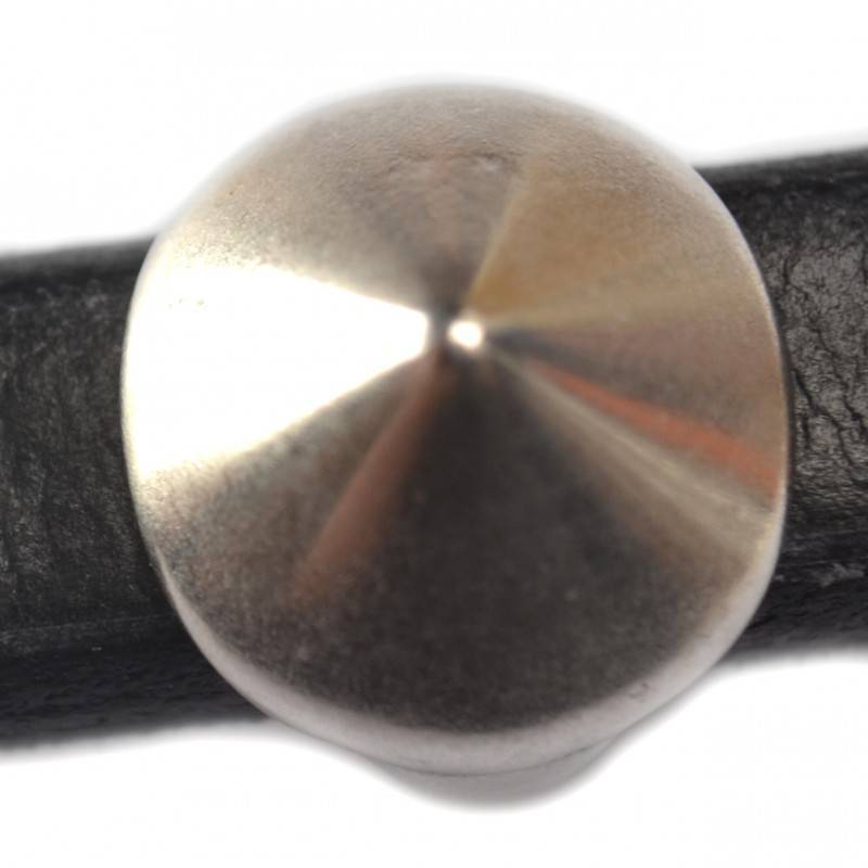 Leerschuiver spike Ø10x6mm metaal zilver DQ 14mm-Kraaltjes van Renate