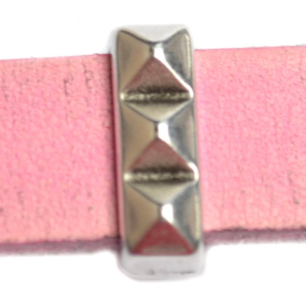 Leerschuiver spikes Ø10x2.5 Zilver DQ 13x5mm-Kraaltjes van Renate
