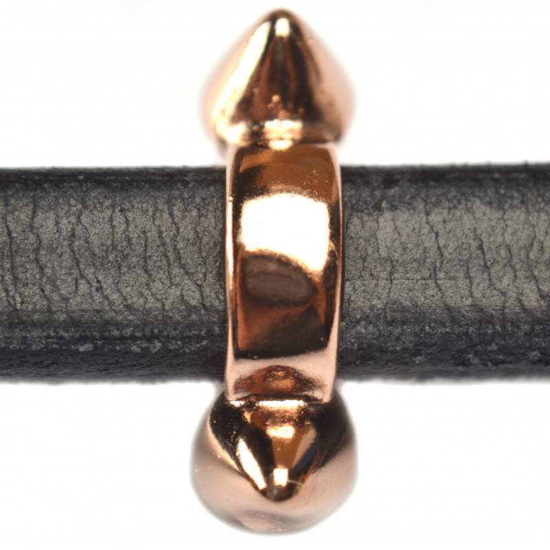 Leerschuiver spikes Ø10x6mm metaal rosé goud DQ 25mm-Kraaltjes van Renate