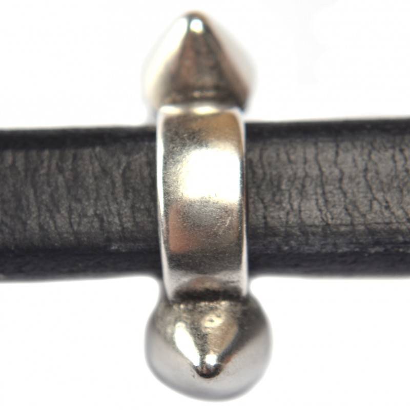 Leerschuiver spikes Ø10x6mm metaal zilver DQ 25mm-Kraaltjes van Renate