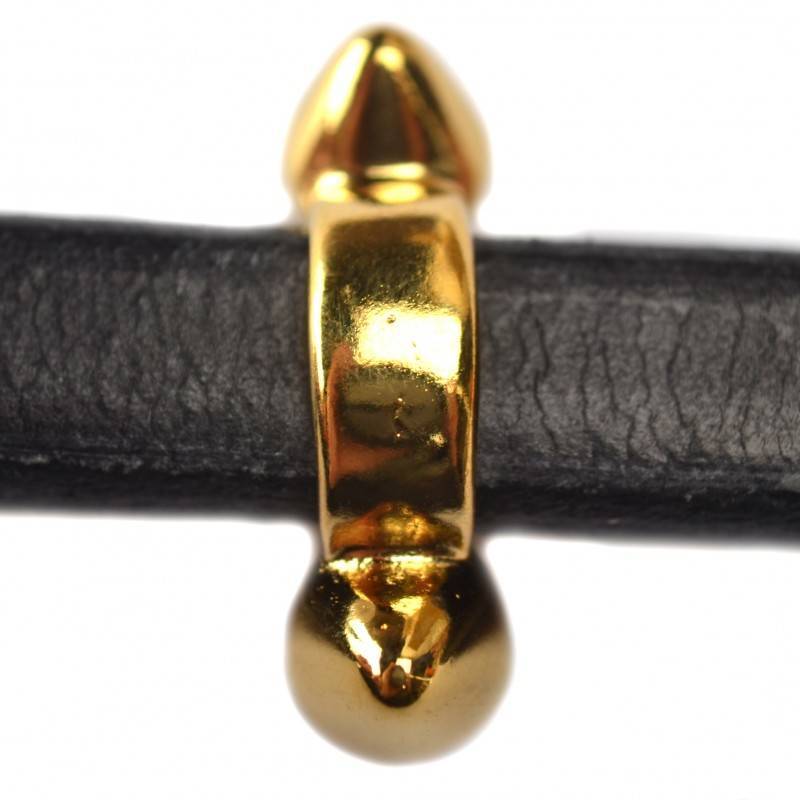 Leerschuiver spikes metaal goud DQ 25mm-Kraaltjes van Renate