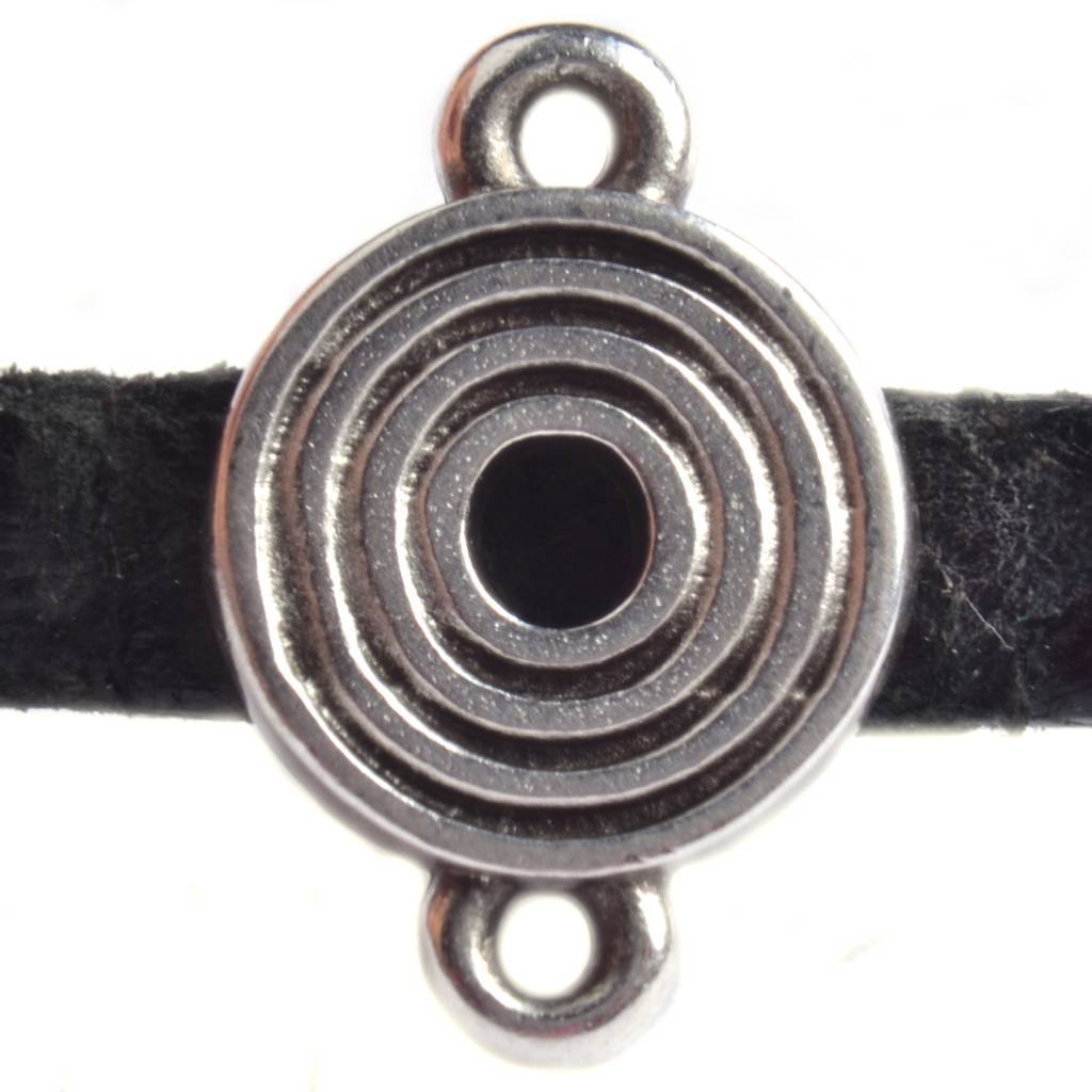 Leerschuiver spiraal met oogjes Ø5x2mm Zilver DQ-Kraaltjes van Renate