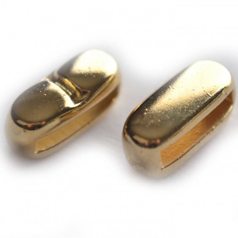 Leerschuiver staafje Ø13x2mm metaal goud DQ 8x16mm-Kraaltjes van Renate