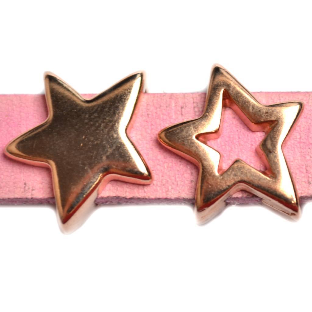 Leerschuiver ster Ø10x2.5 Rosegoud DQ 15mm-Kraaltjes van Renate