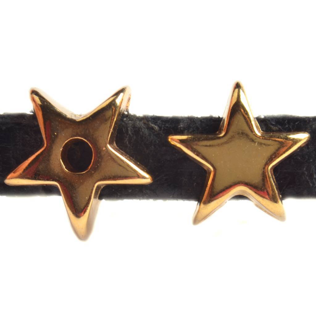 Leerschuiver ster Ø5x2mm Goud DQ-Kraaltjes van Renate
