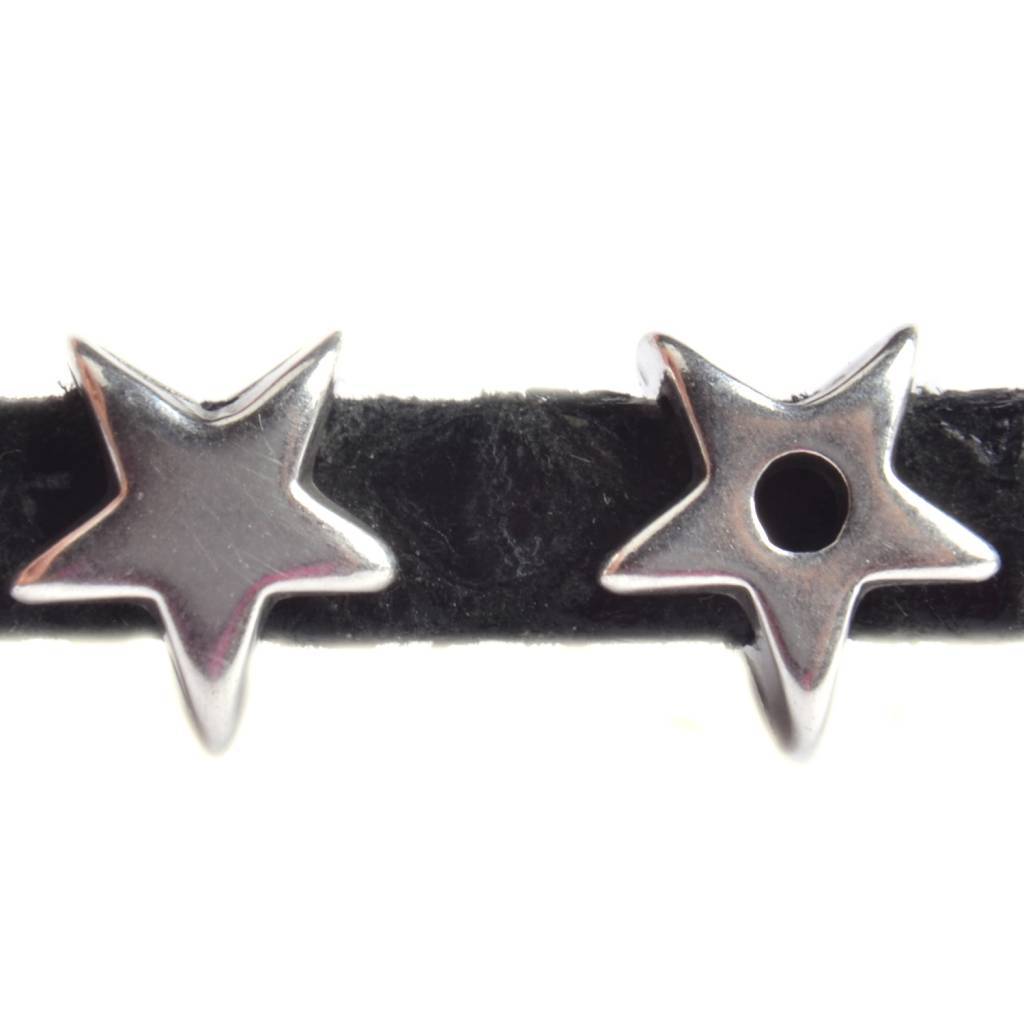 Leerschuiver ster Ø5x2mm Zilver DQ-Kraaltjes van Renate