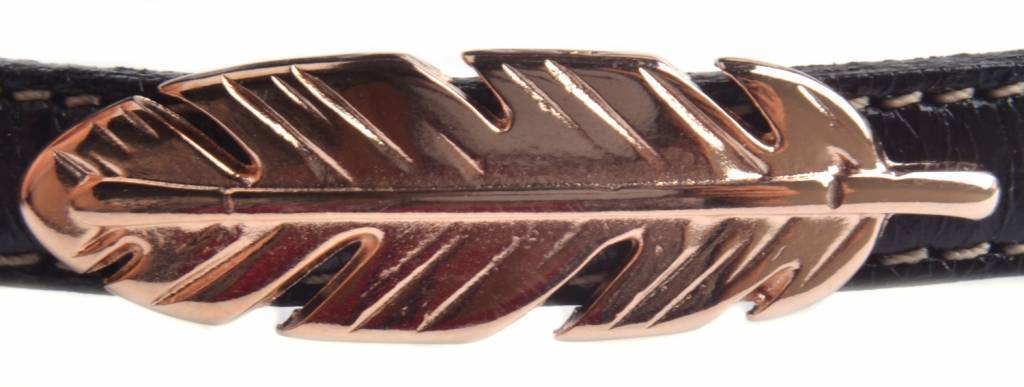 Leerschuiver veer Ø10x2.5mm Rosegoud DQ-Kraaltjes van Renate