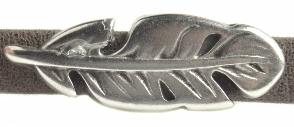 Leerschuiver veer Ø5x2.5mm Zilver DQ-Kraaltjes van Renate