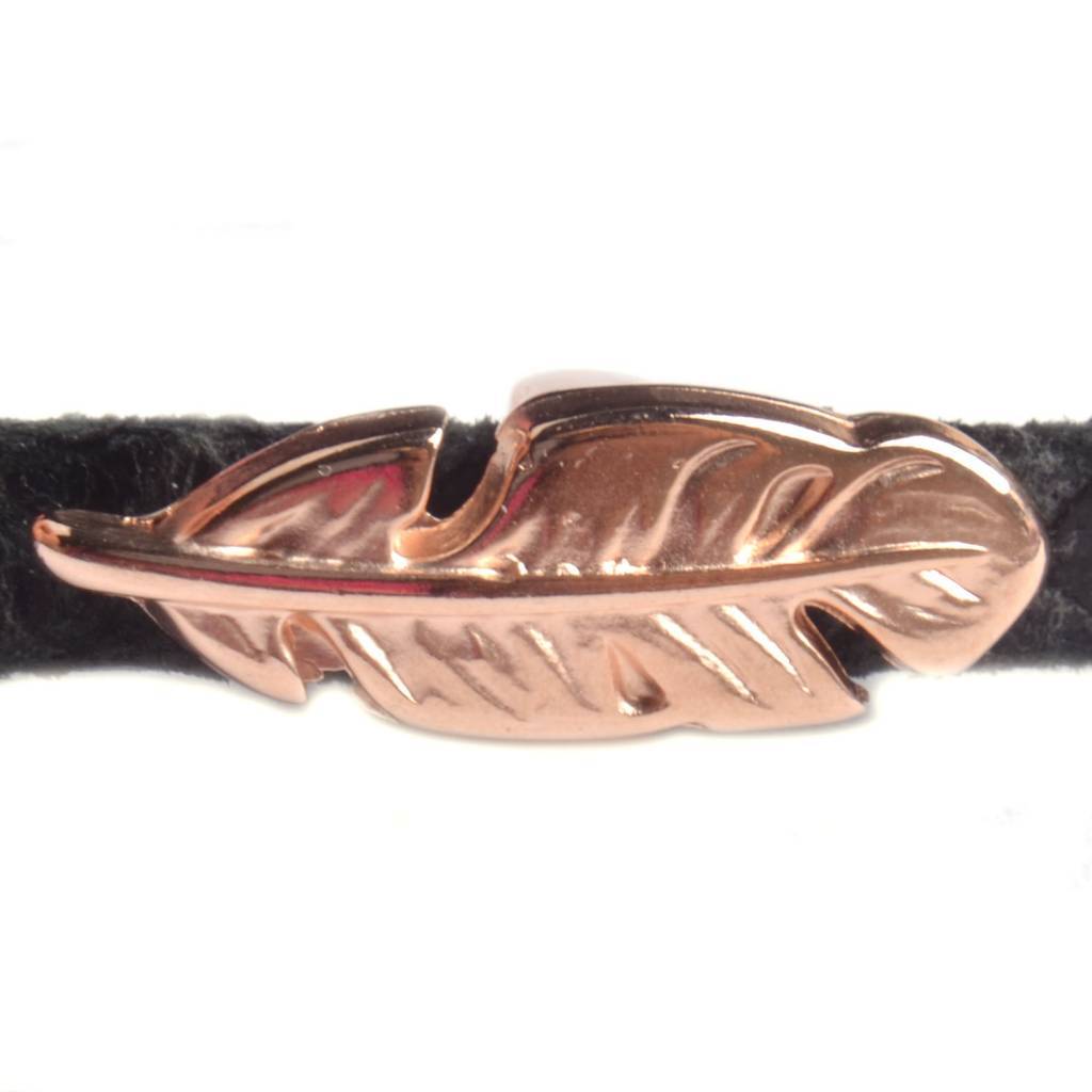 Leerschuiver veer Ø5x2mm Rosegoud DQ-Kraaltjes van Renate