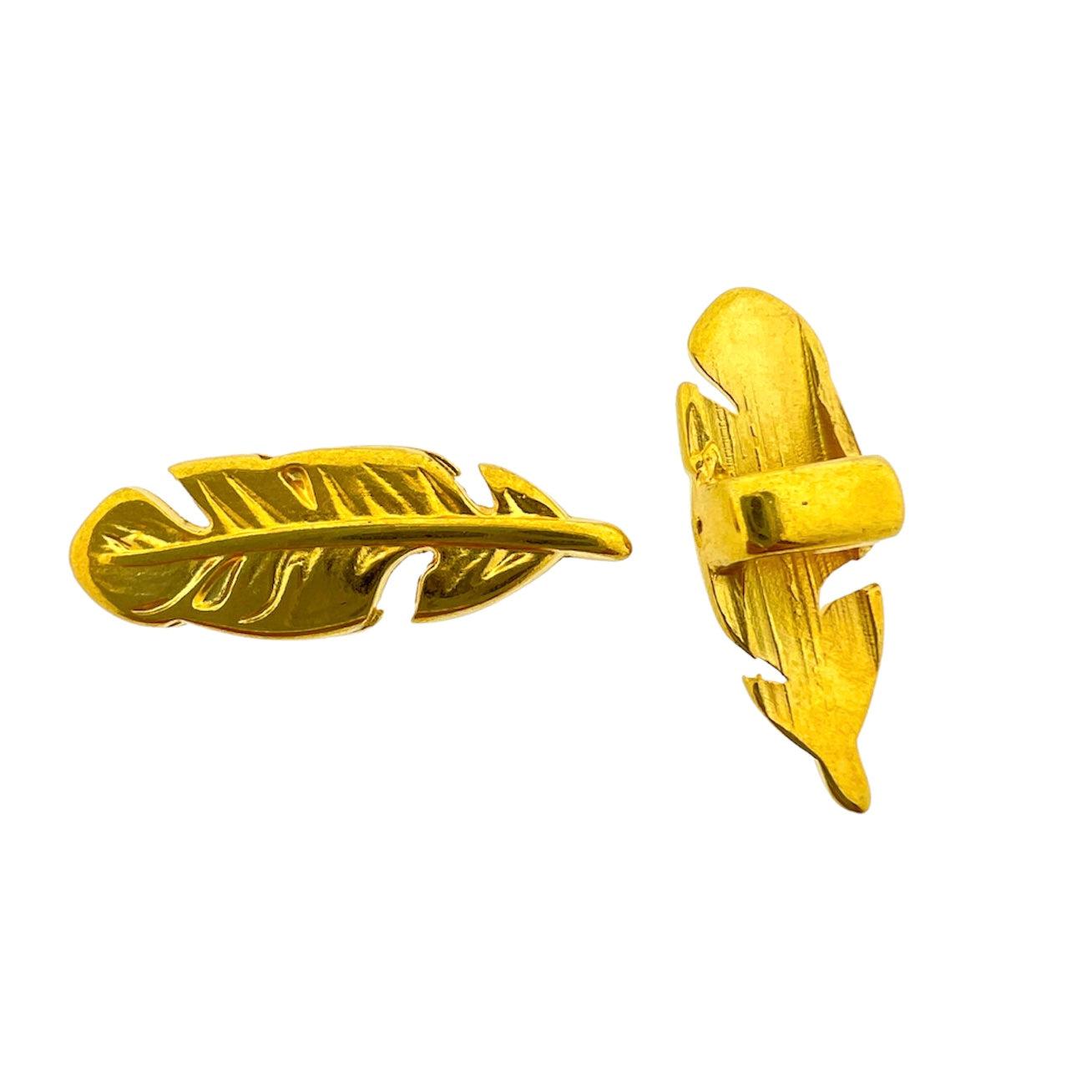 Leerschuiver veer goud 21x7.3mm DQ-leerschuivers-Kraaltjes van Renate