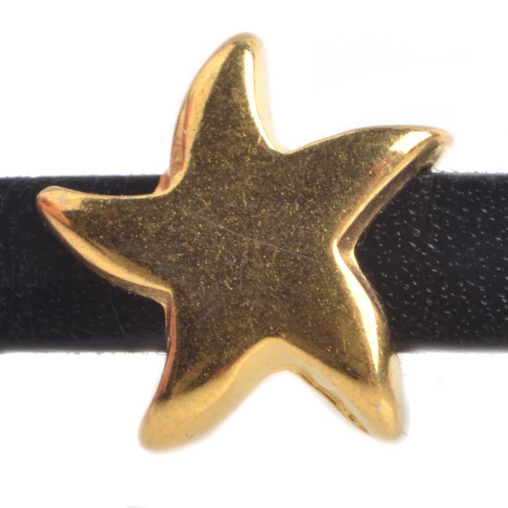 Leerschuiver zeester Ø5x2mm Goud DQ-Kraaltjes van Renate