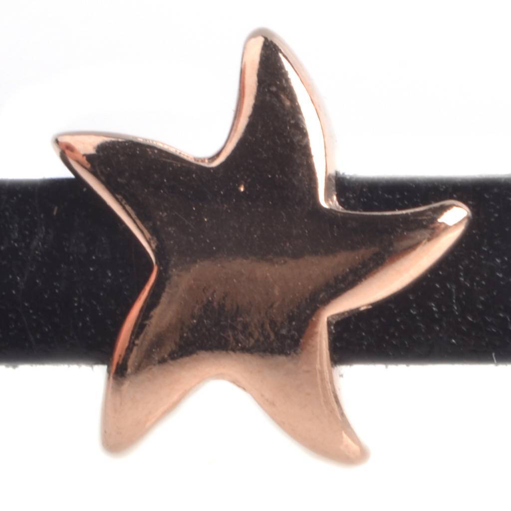 Leerschuiver zeester Ø5x2mm Rosegoud DQ-Kraaltjes van Renate