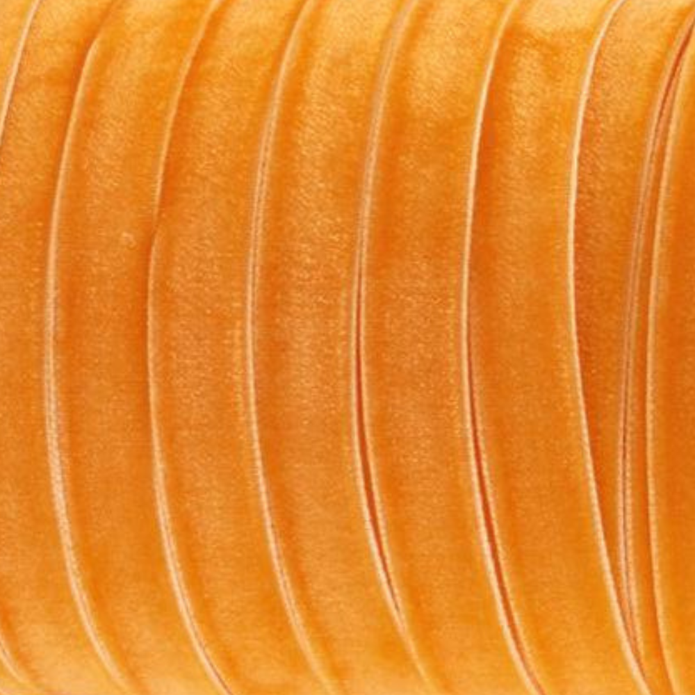 Lint Fluweel Oranje 10mm - per 2 meter-koord-Kraaltjes van Renate