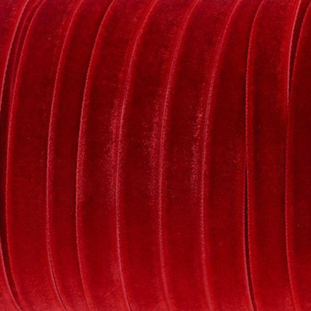 Lint Fluweel Rood 10mm - per 2 meter-koord-Kraaltjes van Renate