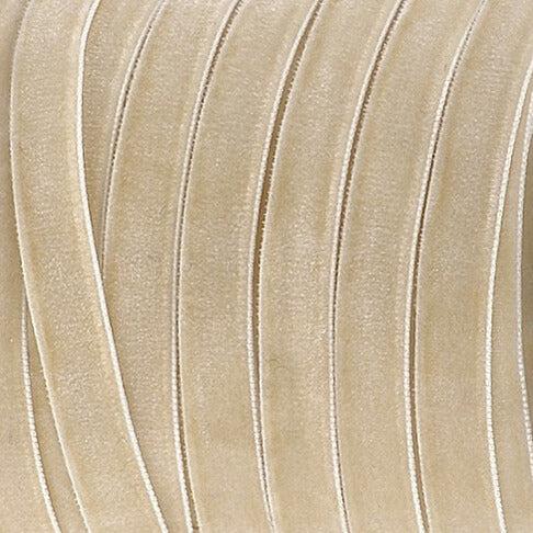 Lint Fluweel beige 10mm - per 2 meter-koord-Kraaltjes van Renate