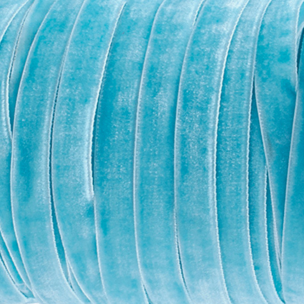 Lint Fluweel sky blue 10mm - per 2 meter-koord-Kraaltjes van Renate