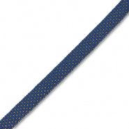 Lint blue-gold 12mm - per 20cm-koord-Kraaltjes van Renate