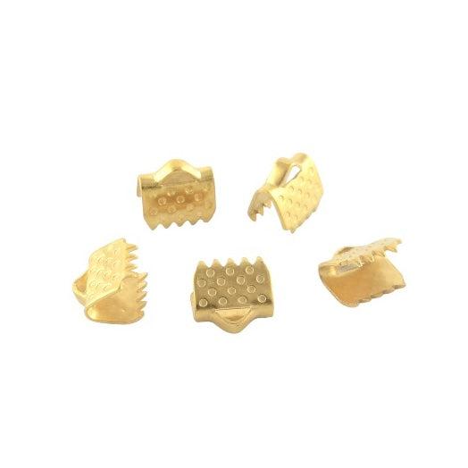 Lint klemmetje 6mm 18K gold plated - per stuk-onderdelen-Kraaltjes van Renate