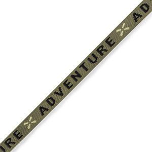 Lint met tekst "adventure" Olive green-black - 1 meter-koord-Kraaltjes van Renate