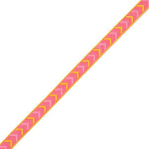 Lint met tekst arrows Pink-yellow - 1 meter-koord-Kraaltjes van Renate