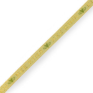 Lint met tekst "bee kind" Green-gold - per meter-koord-Kraaltjes van Renate