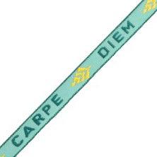 Lint met tekst "carpe diem" Turquoise-green - 1 meter-koord-Kraaltjes van Renate