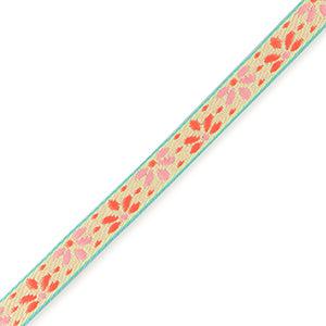 Lint met tekst flowers Light green-paisley purple - 1 meter-koord-Kraaltjes van Renate