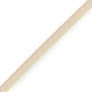 Lint met tekst golven Pastel green-Pastel pink - per meter-koord-Kraaltjes van Renate
