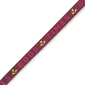 Lint met tekst "good times" Purple-pink - 1 meter-koord-Kraaltjes van Renate