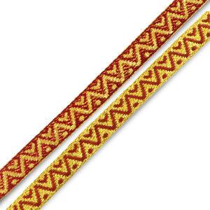 Lint met tekst hearts and dots Gold-pink - 1 meter-koord-Kraaltjes van Renate