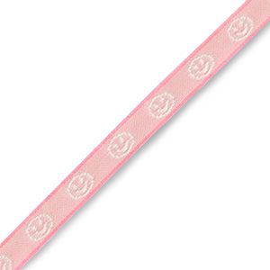 Lint met tekst smiley Pink-white - 1 meter-koord-Kraaltjes van Renate