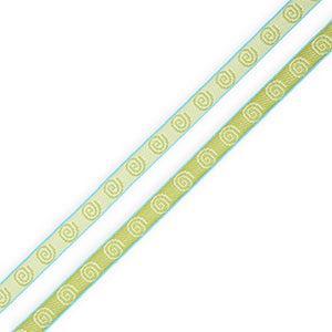 Lint met tekst spiraal groen / blauw - per meter-Koord-Kraaltjes van Renate