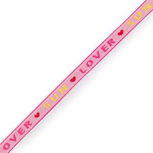 Lint met tekst "sun & love" Light pink - per meter-koord-Kraaltjes van Renate
