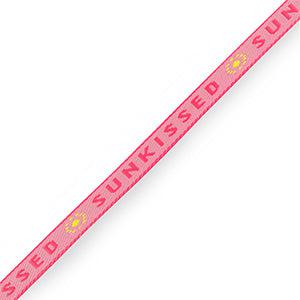 Lint met tekst "sunkissed" Pink - per meter-koord-Kraaltjes van Renate
