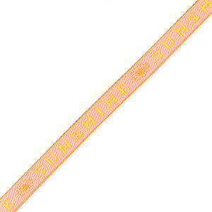Lint met tekst "sunshine" Yellow-pink - 1 meter-koord-Kraaltjes van Renate
