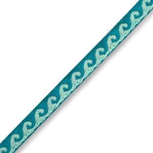 Lint met tekst waves Turquoise-blue - 1 meter-koord-Kraaltjes van Renate