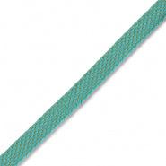 Lint turquoise-gold 12mm - per 20cm-koord-Kraaltjes van Renate
