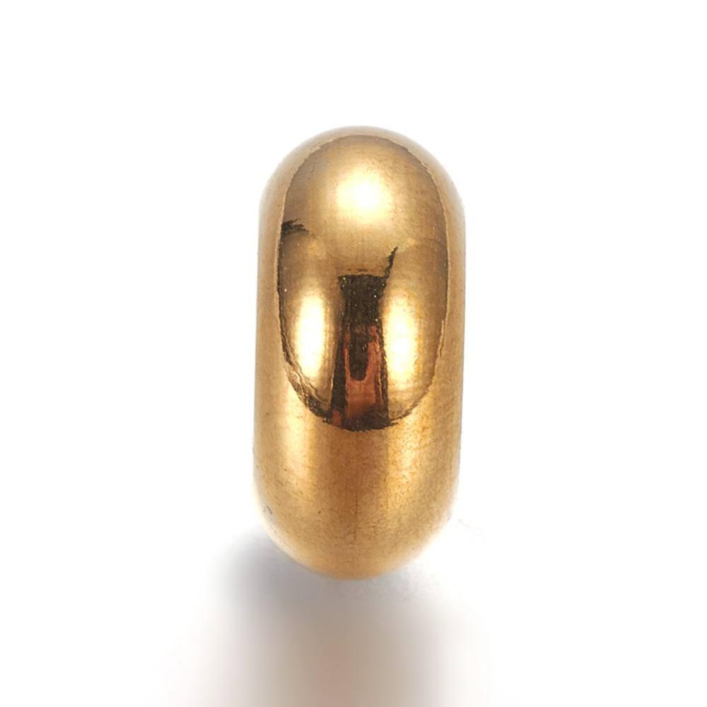 Macrame Stopper Kraal Premium 18k RVS Goud 8x4mm - per stuk-Onderdelen-Kraaltjes van Renate