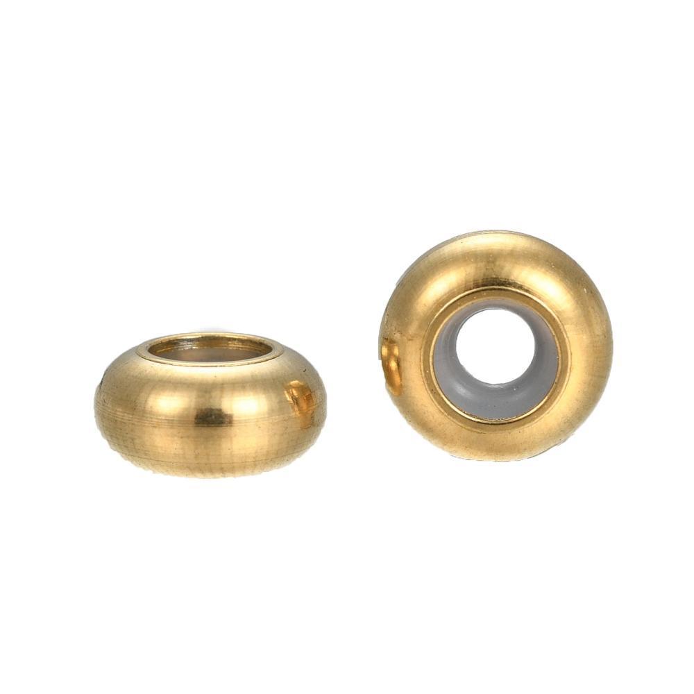Macrame Stopper Kraal Premium 18k RVS Goud 8x4mm - per stuk-Onderdelen-Kraaltjes van Renate