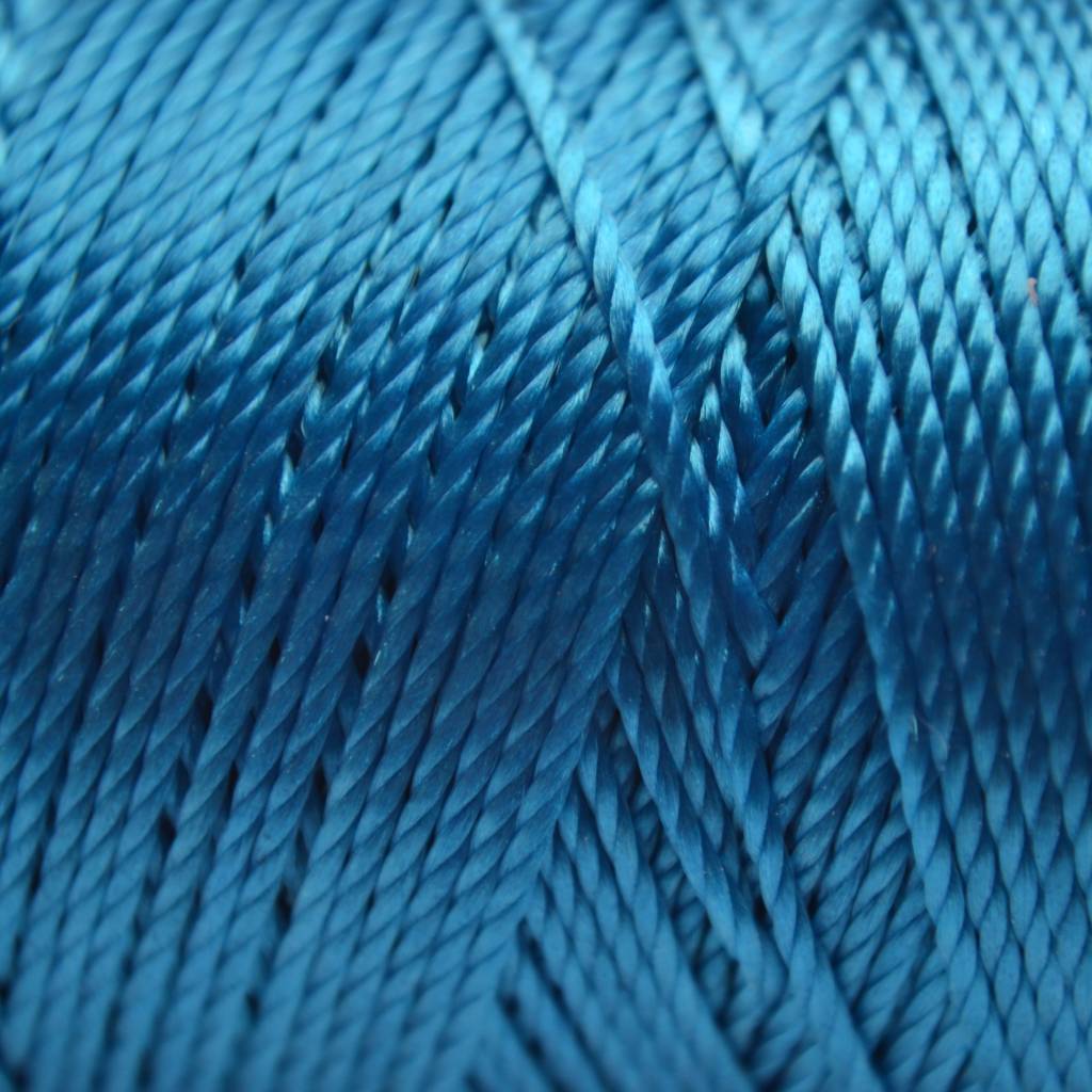 Macrame koord fluor aqua blauw 0,8mm-Kraaltjes van Renate