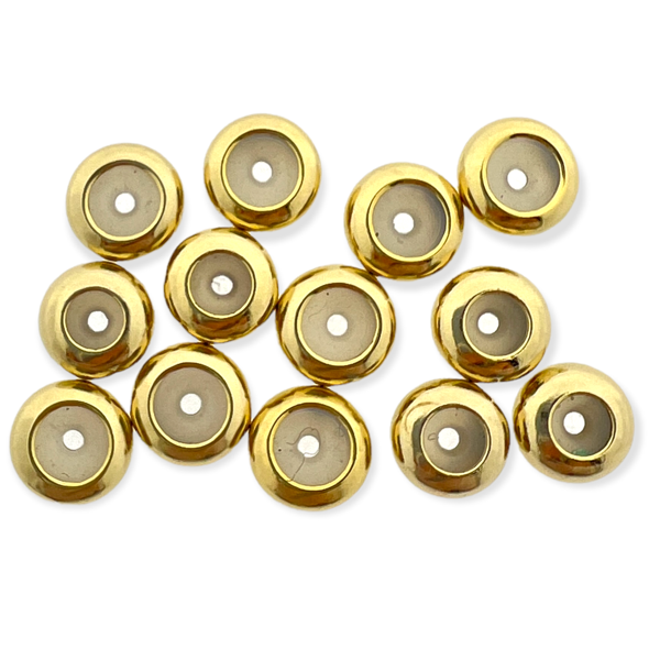 Macrame kraal rubber metaal Goud DQ 5x2,5mm Ø1.2mm-Kralen-Kraaltjes van Renate