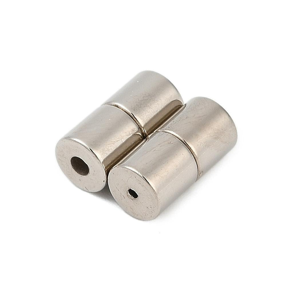 Magneetsluiting Ø0,9mm zilver 6mm- per stuk-bedels-Kraaltjes van Renate